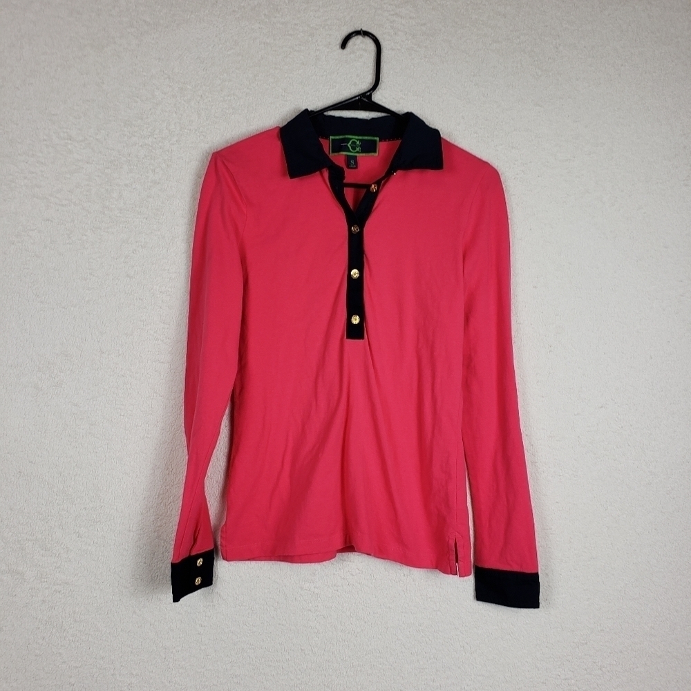 C wonder long sleeve collar shirt size small